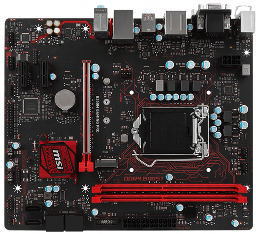 Top view of MSI B250M GAMING PRO